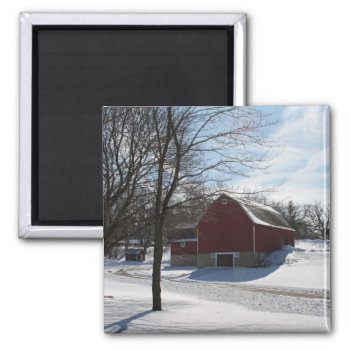Winter Barn Magnet by lynnsphotos at Zazzle