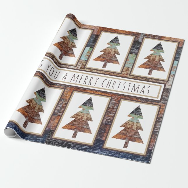 Winter Barn, Merry Christmas Wrapping Paper (Unrolled)