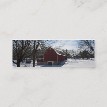 Winter Barn Mini Bookmark Business Card by lynnsphotos at Zazzle