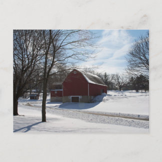 Winter Barn Postcard