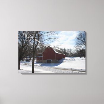Winter Barn Wrapped Canvas by lynnsphotos at Zazzle