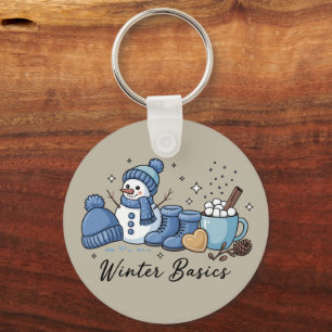 Winter Basics Snowman Christmas Weather Cozy Keychain