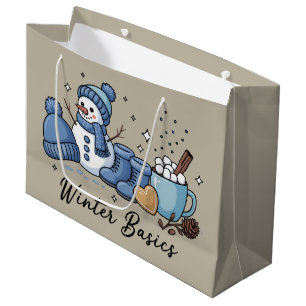 Winter Basics Snowman Christmas Weather Cozy Large Gift Bag