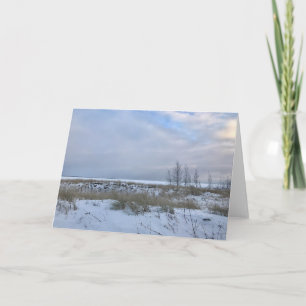 Winter Beach Landscape Photo Blank Greeting Card