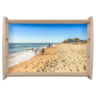 Winter Beach Scene serving tray