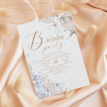 Winter Beach Theme 18th Birthday Party Invitation<br><div class="desc">Winter Beach Birthday Party watercolor sea cute  birthday invitation template. Elegant-minimalistic themed invite is full of fun and cute design elements.</div>