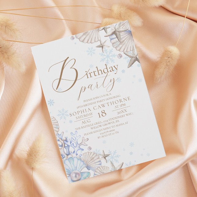 Winter Beach Theme 18th Birthday Party Invitation (Creator Uploaded)