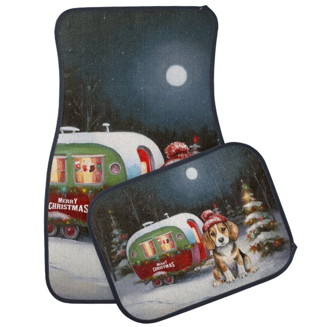 Winter Beagle Caravan Christmas Adventure  Car Floor Mat (Set)