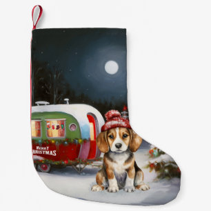Winter Beagle Caravan Christmas Adventure Small Christmas Stocking