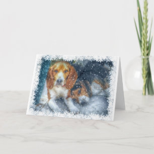 Winter Beagle Greeting Card