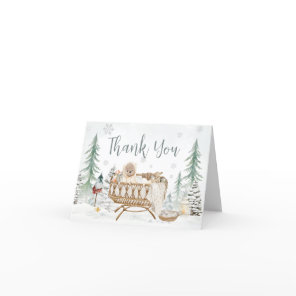 Winter Bear Baby Its Cold Outside Baby Shower Thank You Card