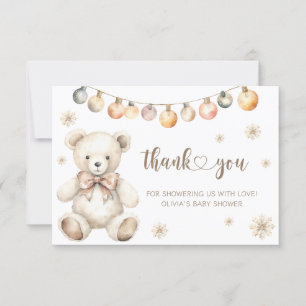 Winter bear baby its cold outside thank you  card