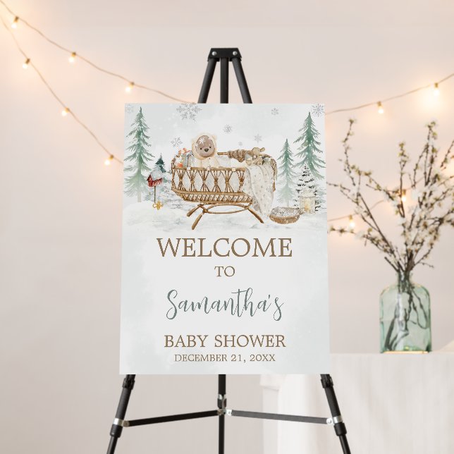Winter Bear Baby Its Cold Outside Welcome Sign (In Situ (Stand))