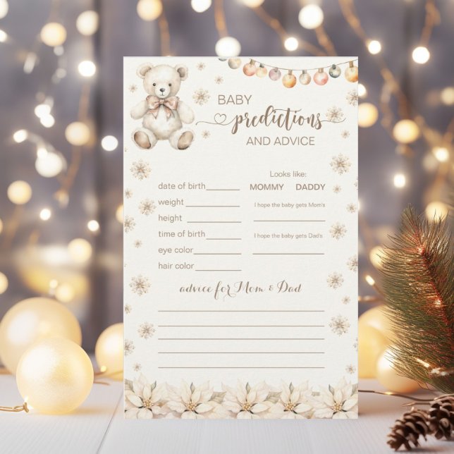 Winter Bear Baby Prediction and Advice Cards (Creator Uploaded)