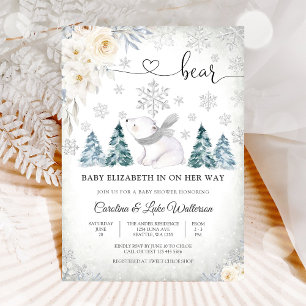 Winter Bear Baby Shower Invitation