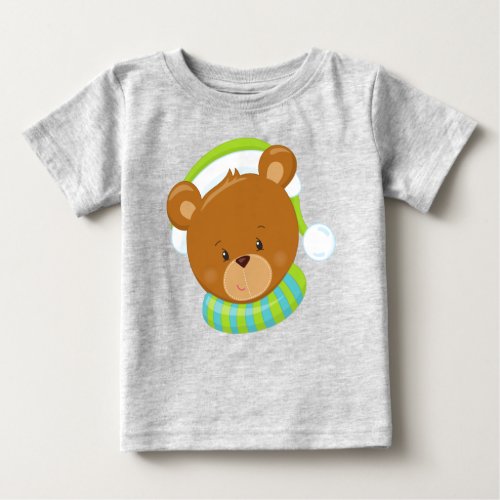 Winter Bear Cute Bear Brown Bear Bear With Hat Baby T_Shirt