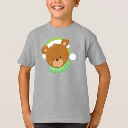 Winter Bear Cute Bear Brown Bear Bear With Hat T_Shirt