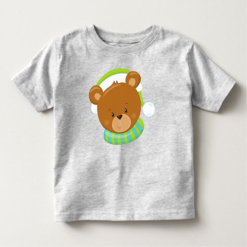 Winter Bear Cute Bear Brown Bear Bear With Hat Toddler T_shirt