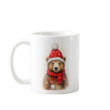 Winter Bear in a Cozy Red Hat