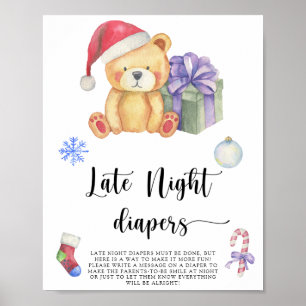 Winter bear \ Late night diapers game  Poster