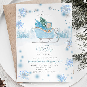 Winter Bear Onederland 1st birthday Invitation