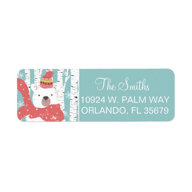 Winter Bear Return Address Label (Front)