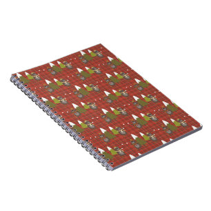 Winter Bear White Christmas Red Buffalo Plaid Notebook
