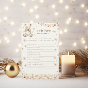 Winter Bear Who Knows Mommy Best Baby Shower Game