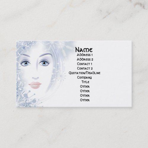 Winter Beauty Lady Business Cards