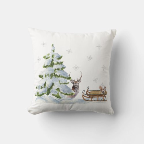 Winter beauty throw pillow