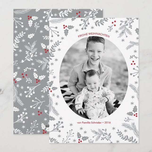 Winter-Beeren-Weihnachtsfeiertags-Gruß Holiday Card (Front/Back)