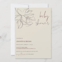 Winter beige neutral gender baby shower invitation