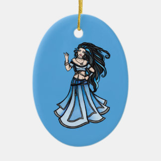 Winter Belly Dancer Goddess Ceramic Ornament