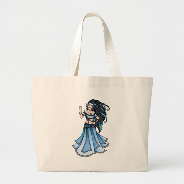 Winter Belly Dancer Large Tote Bag (Front)
