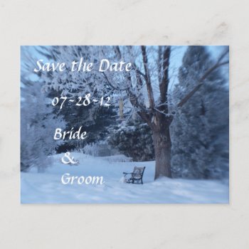 Winter Bench Wedding Postcards by ChristyWyoming at Zazzle