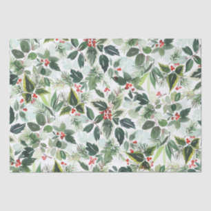 Winter Berries and Greenery Christmas Tissue Paper
