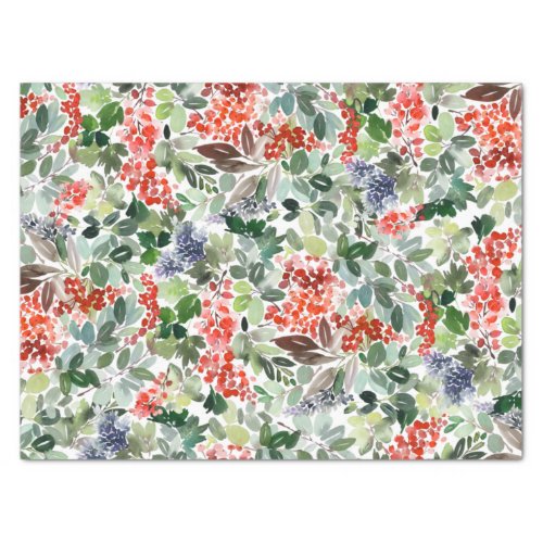 Winter Berries and Greenery Christmas Tissue Paper