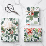 Winter Berries and Greenery Christmas  Wrapping Paper Sheets<br><div class="desc">This festive design features watercolor winter berries and greenery. Part of a matching collection.</div>