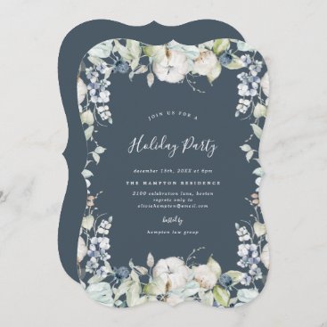 Winter Berries Border Holiday Party Invitation