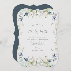Winter Berries Border Holiday Party Invitation