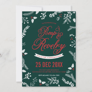 Winter Berries Christmas Holiday Party Invitation