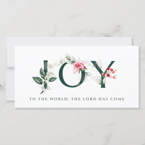 Winter Berries  Christmas Letters   JOY Holiday Card