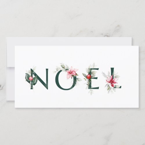 Winter Berries  Christmas Letters   NOEL Holiday Card
