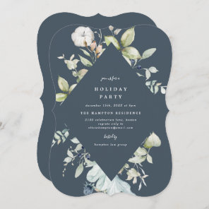 Winter Berries Geometric Holiday Party Invitation