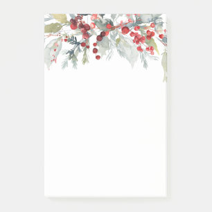 Winter Berries Greenery Foliage Wedding Christmas Post-it Notes
