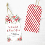 Winter berries greenery Merry Christmas Gift Tags<br><div class="desc">Watercolor elegant red winter berries and forest greenery merry Christmas thank you tags,  favor gift tags.</div>