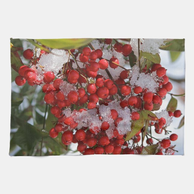 Winter Berries. Kitchen Towel (Horizontal)