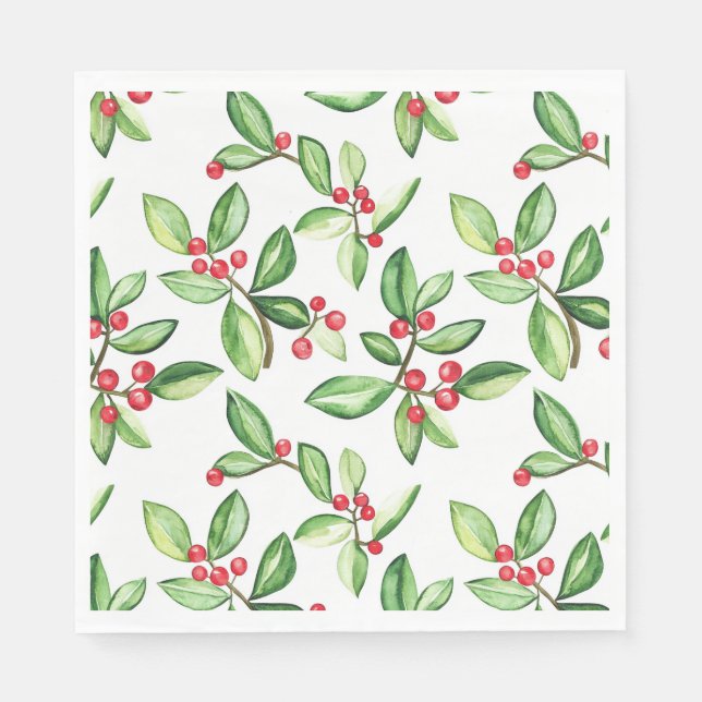 Winter berries pattern napkins (Front)