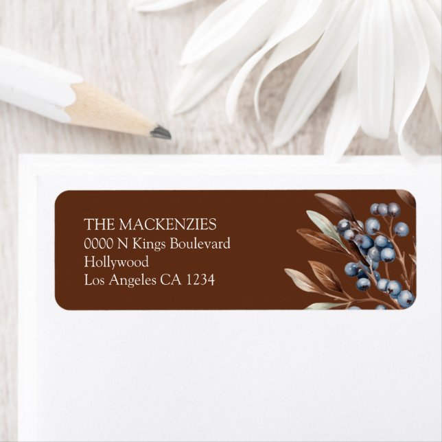 Winter Berries Personalized Christmas Label (Insitu)