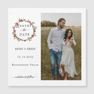 Winter Berries Photo Wedding Save the Date